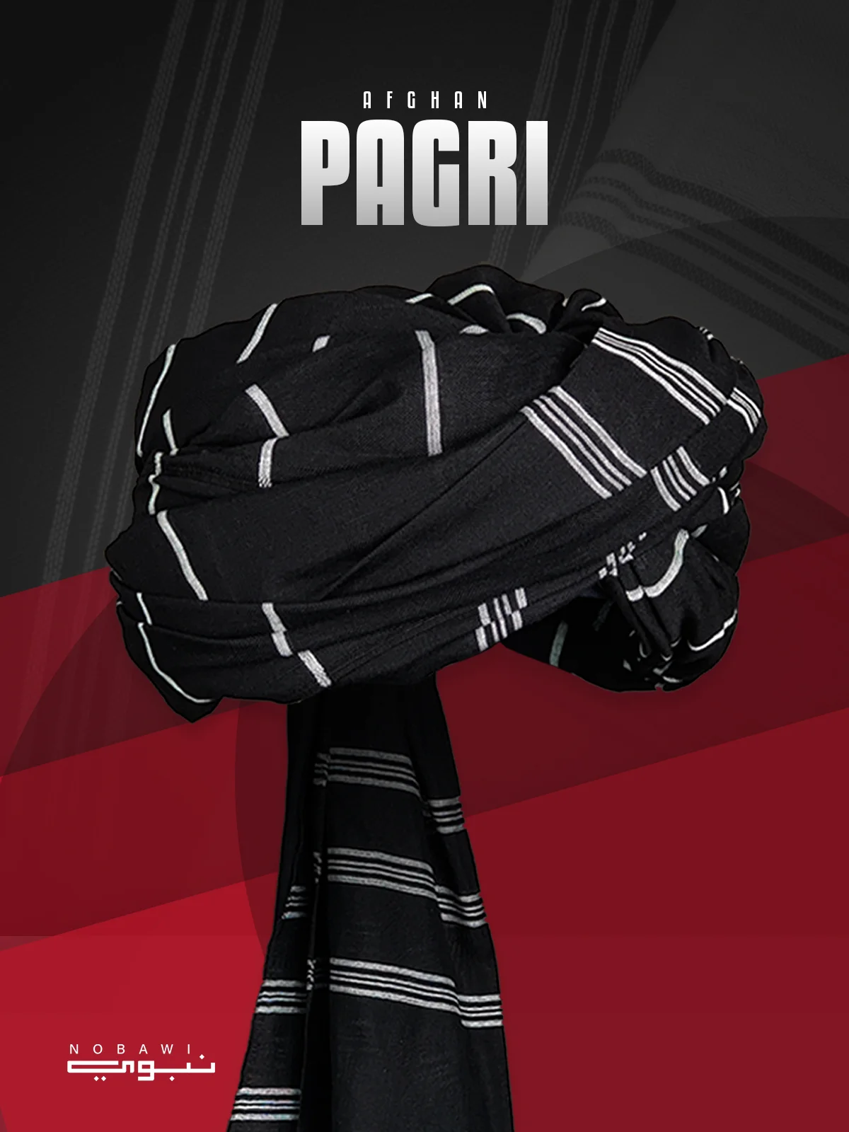 Afghan Pagri Black Head Afghan Pagri 7Haat Black - Image 1